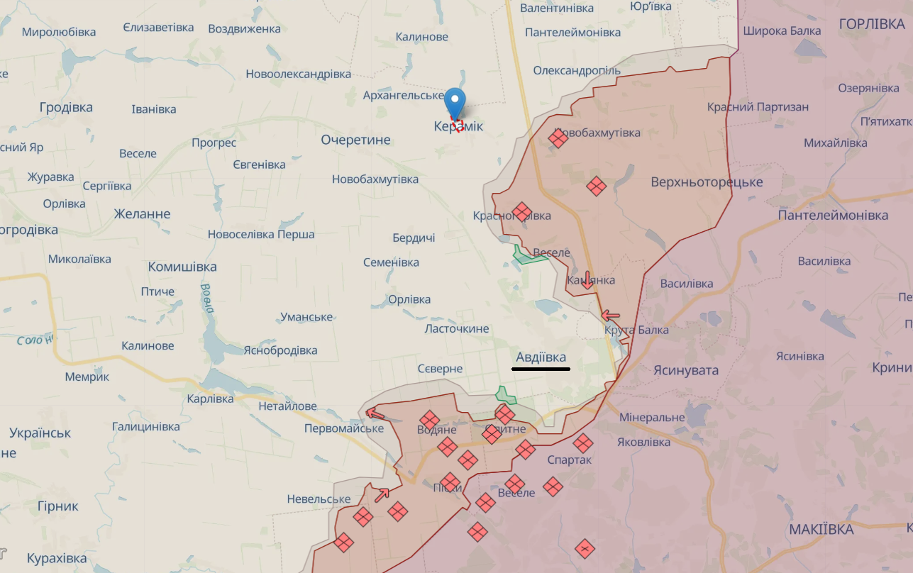 Росія намагалась повернути втрачене біля Урожайного, наступала на шістьох напрямках – мапа