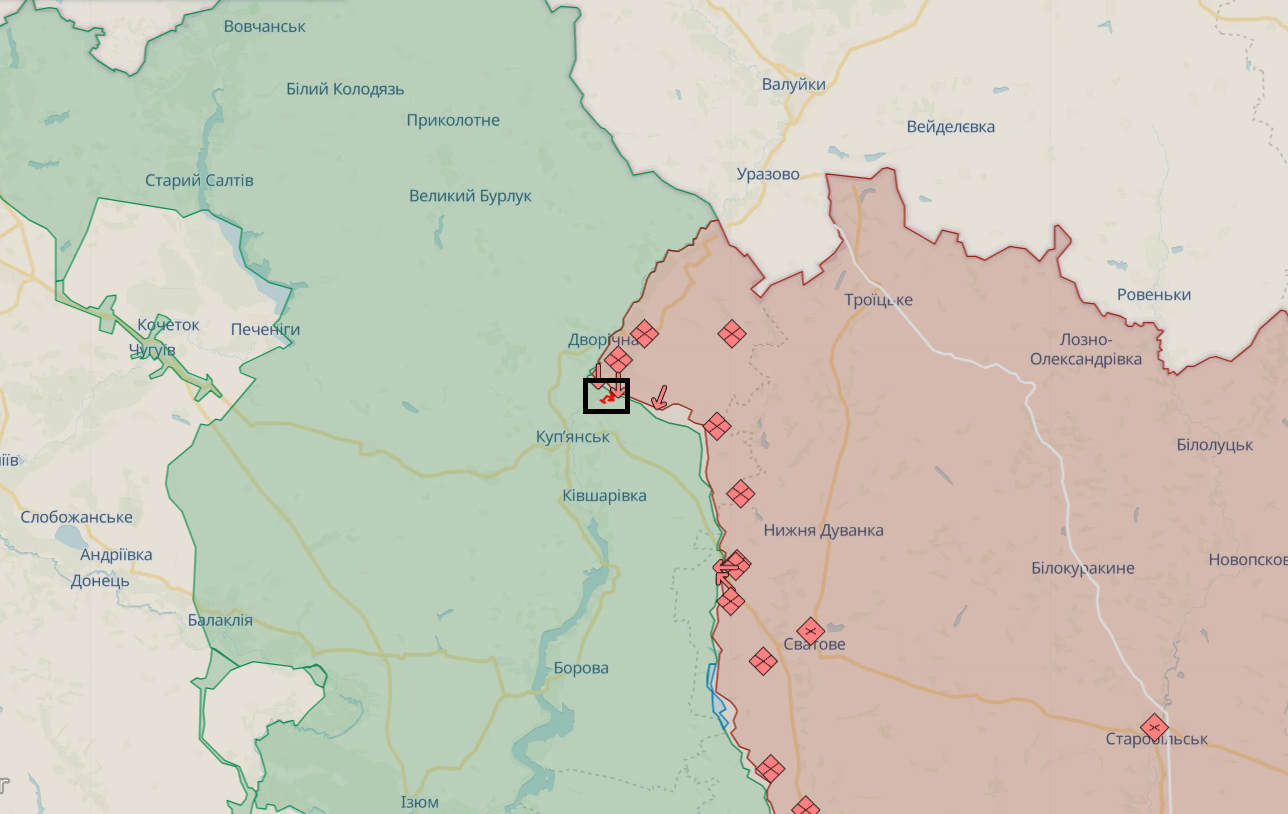 Росія намагалась повернути втрачене біля Урожайного, наступала на шістьох напрямках – мапа