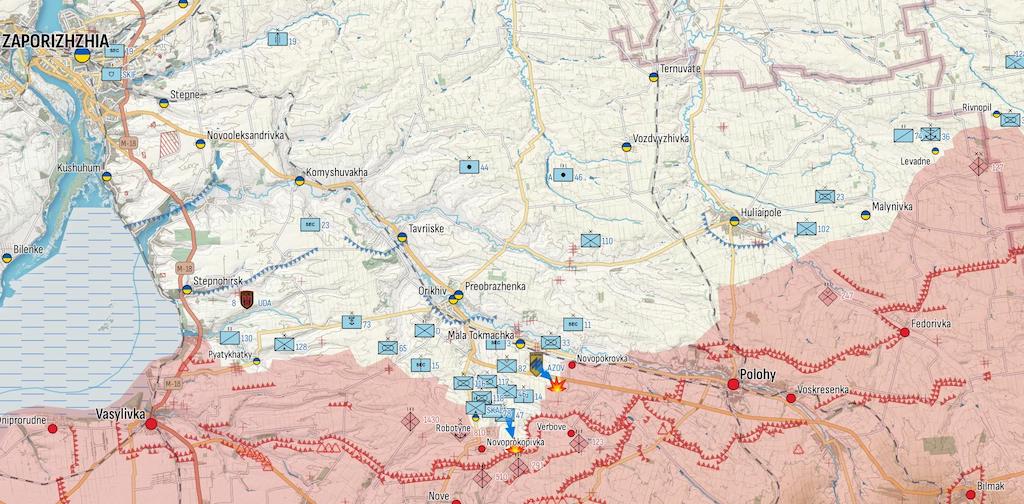 Фронт у Запорізькій області (Карта: Military Land)