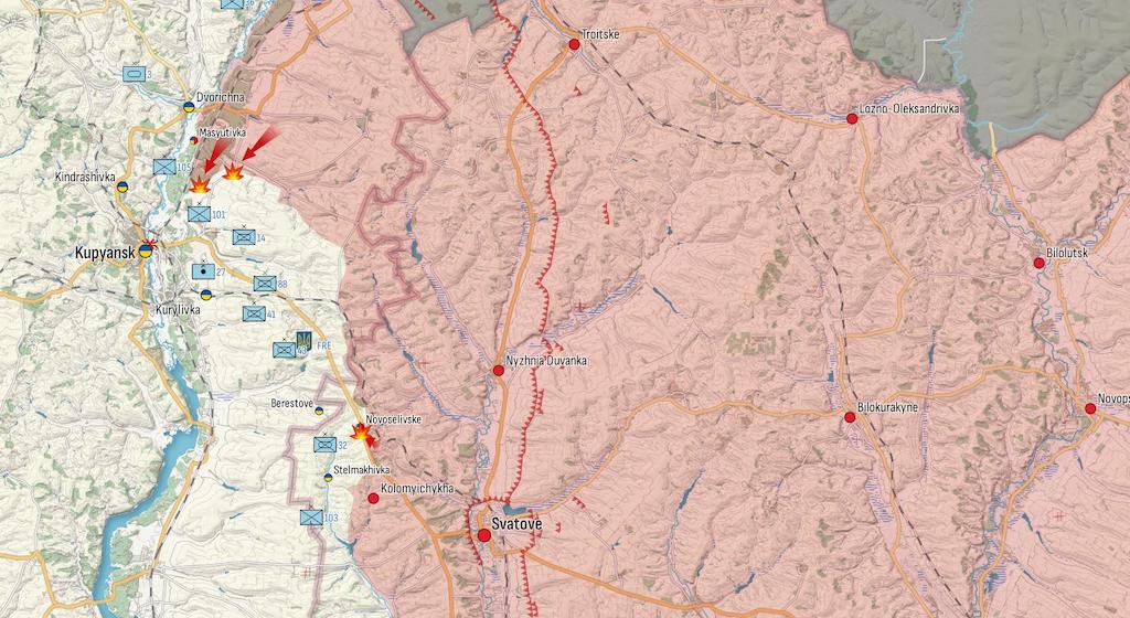 Фронт у районі Куп'янська (Карта: Military Land)