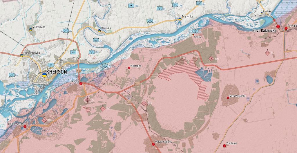 Фронт у Херсонській області (Мапа: Military Land)