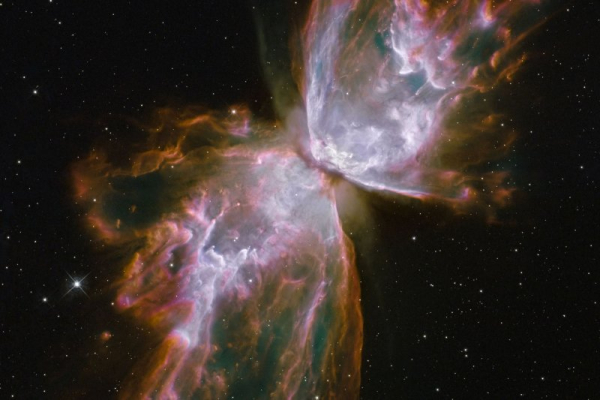 The James Webb Space Telescope has helped researchers learn new information about how the Earth may have been formed as it gives a deeper look into the Butterfly Nebula, seen here in images from Hubble. File Photo by NASA/ESA/UPI