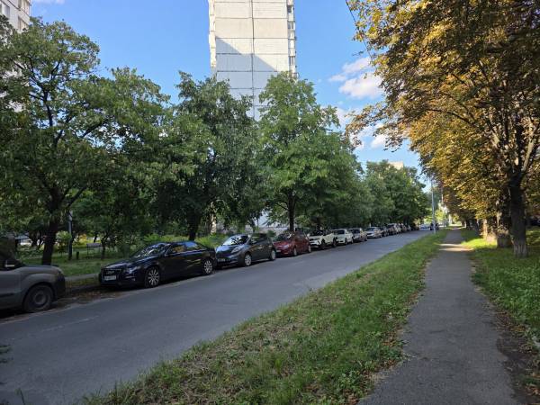 Вулиця Теремківська в Києві. Жвавий автомобільний руху тут лише вранці й увечері