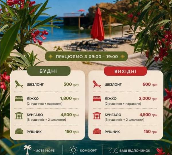 Реклама одного з пляжів в Інстаграмі. Такими оголошеннями переповнені соцмережі — кожен пляж заманює відпочивальників до себе