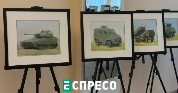 "Зброя перемоги": у Києві презентували виставку картин про військову техніку ЗСУ