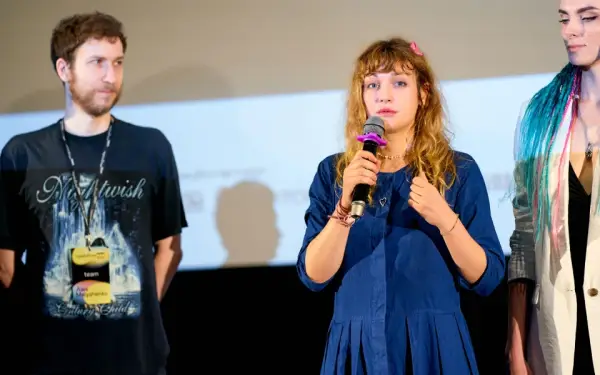 Режисерка Марися Нікітюк та програмний директор кінофестивалю Алекс Малишенко
