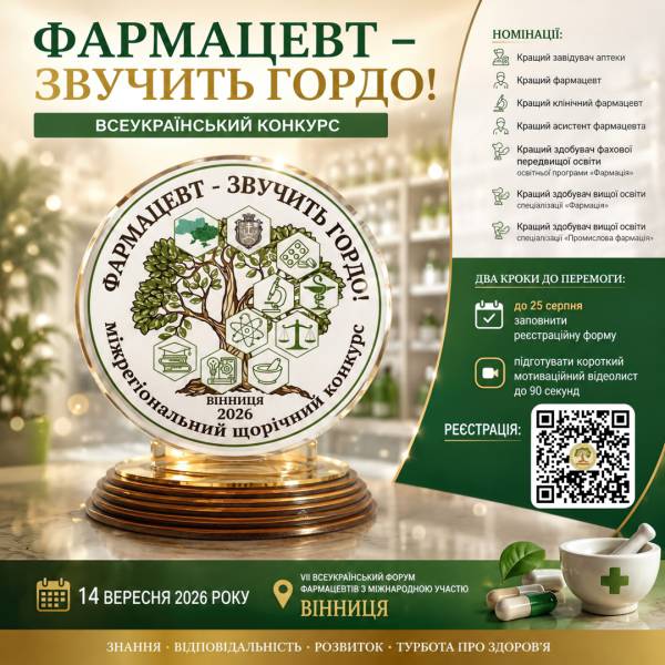 Конкурс «Фармацевт — звучить гордо!»: триває збір заявок