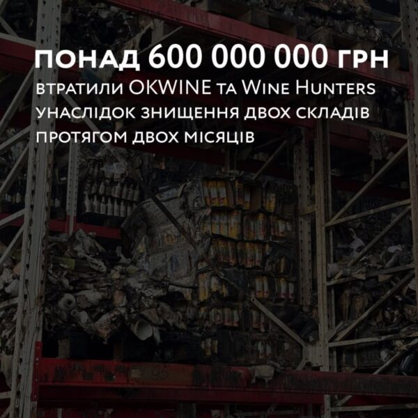 OKWINE та Wine Hunters втратили понад 600 мільйонів гривень через знищення складів