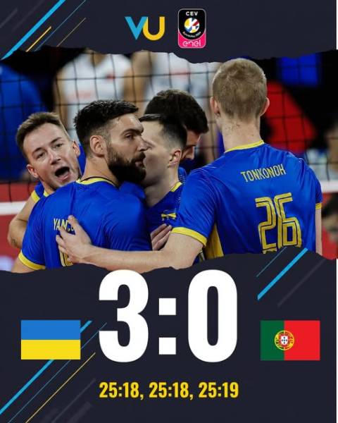 Україна здобула четверту перемогу поспіль на Чемпіонаті Європи з волейболу, обігравши Португалію