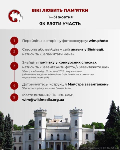 Wiki Loves Monuments: фотографуйте монументальну спадщину України