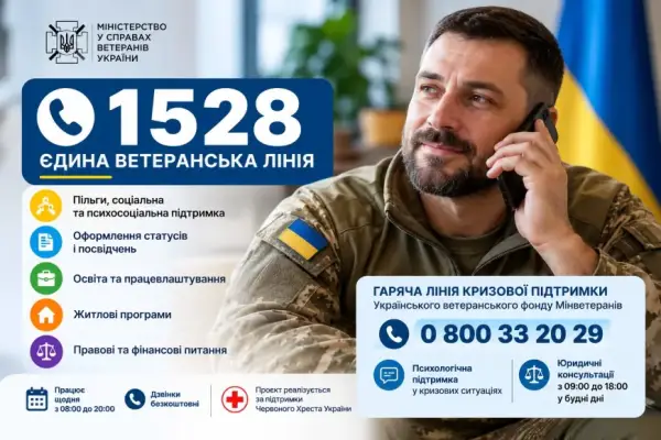 Єдина ветеранська лінія: куди звертатися ветеранам та їхнім родинам за підтримкою